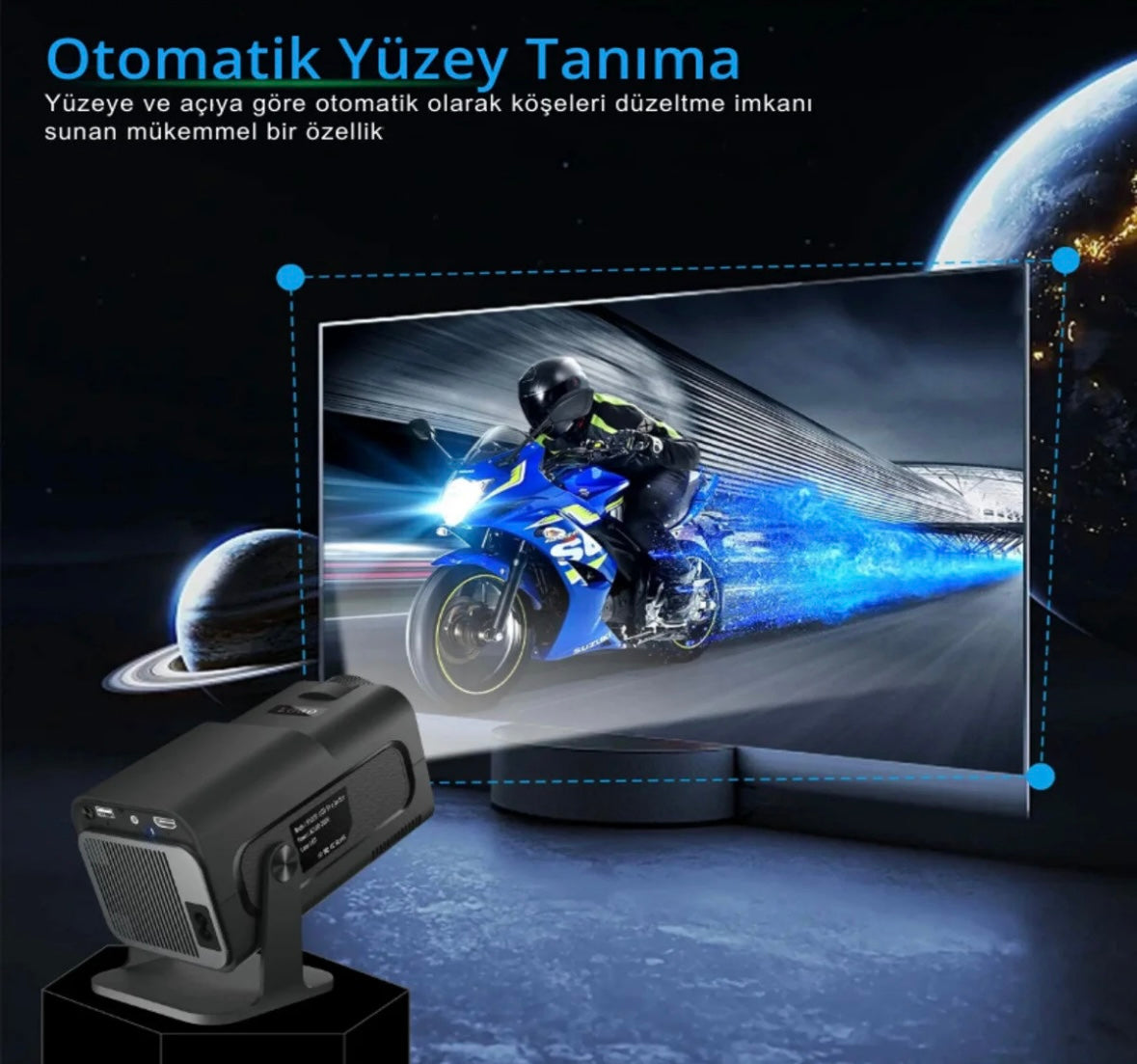 HY-320 Pro Taşınabilir Mini Projeksiyon Cihazı (Bluetoothlu Klavye ve Mouse Hediyeli)