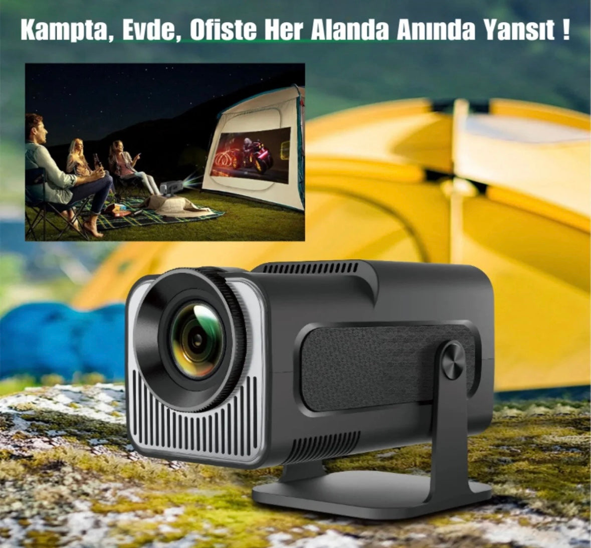 HY-320 Pro Taşınabilir Mini Projeksiyon Cihazı (Bluetoothlu Klavye ve Mouse Hediyeli)