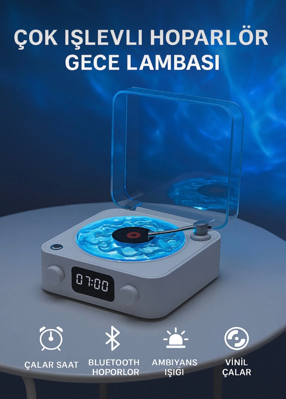 Nostaljik Plak Bluetooth Hoparlör Rgb Işıklı