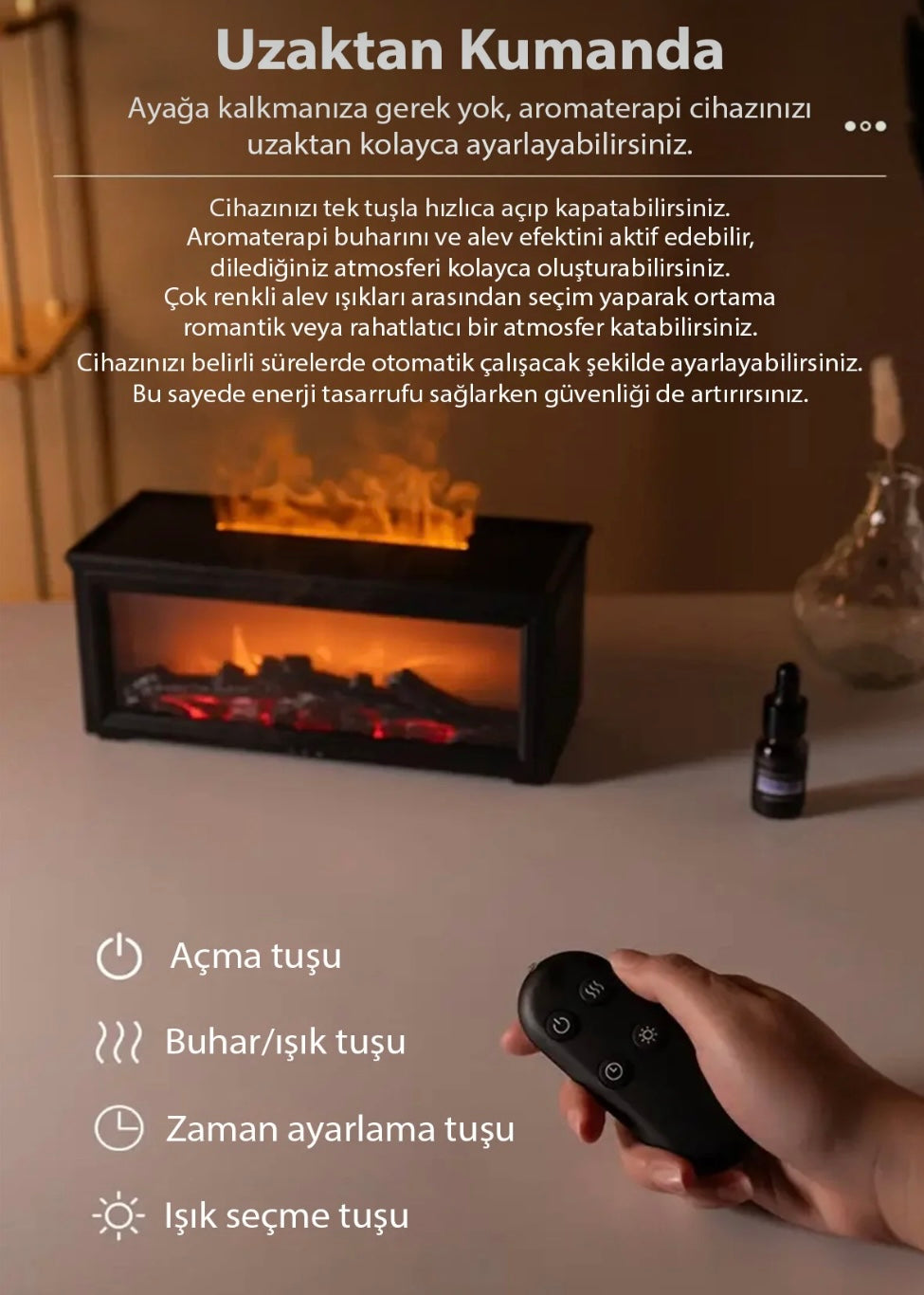 Şömine Görünümlü Hava Nemlendirici