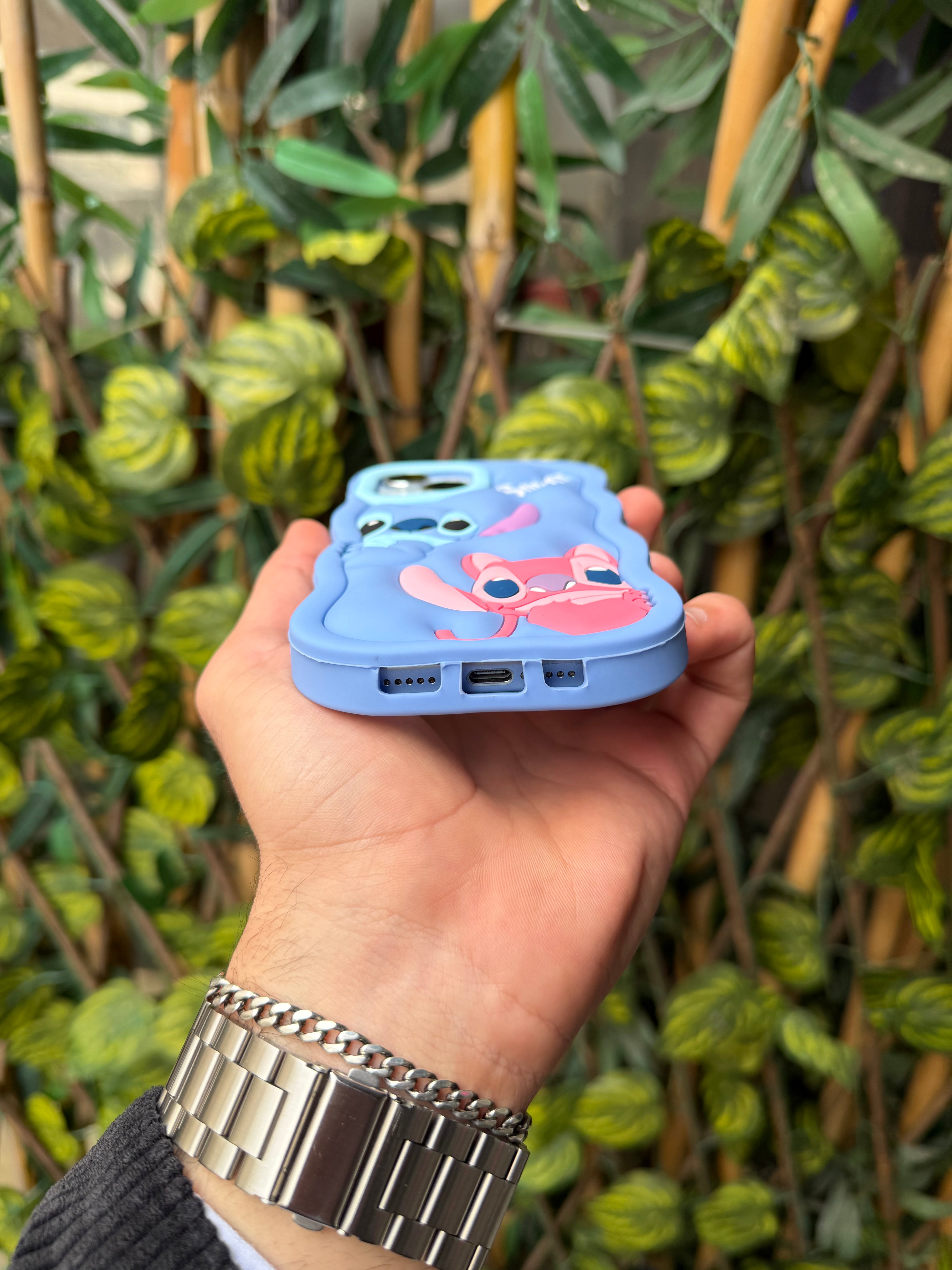 Stitch Kılıf Mavi Esnek Silikon