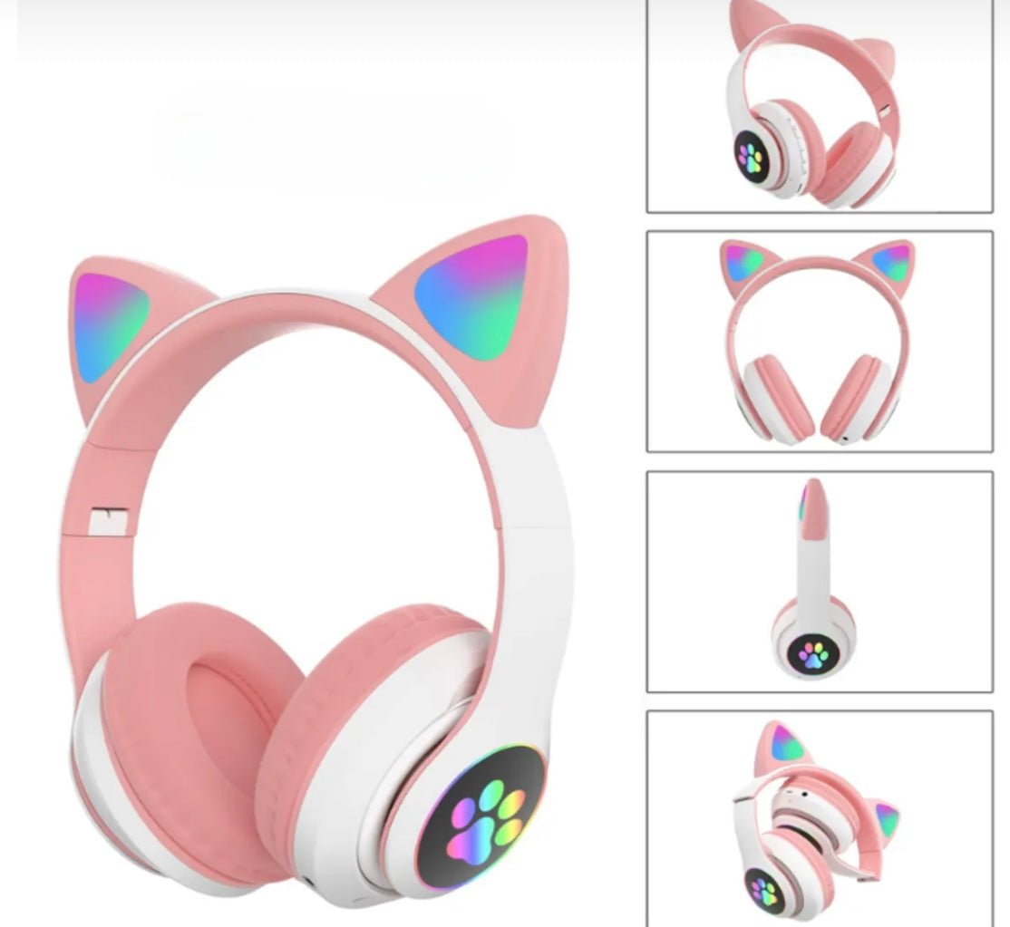 RGB Işıklı Kedi Kulaklı Bluetooth Kulaklık