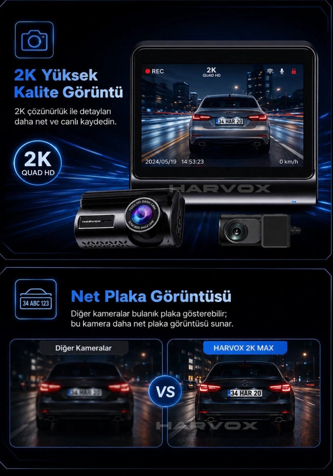 Harvox 2K Araç İçi Kamera