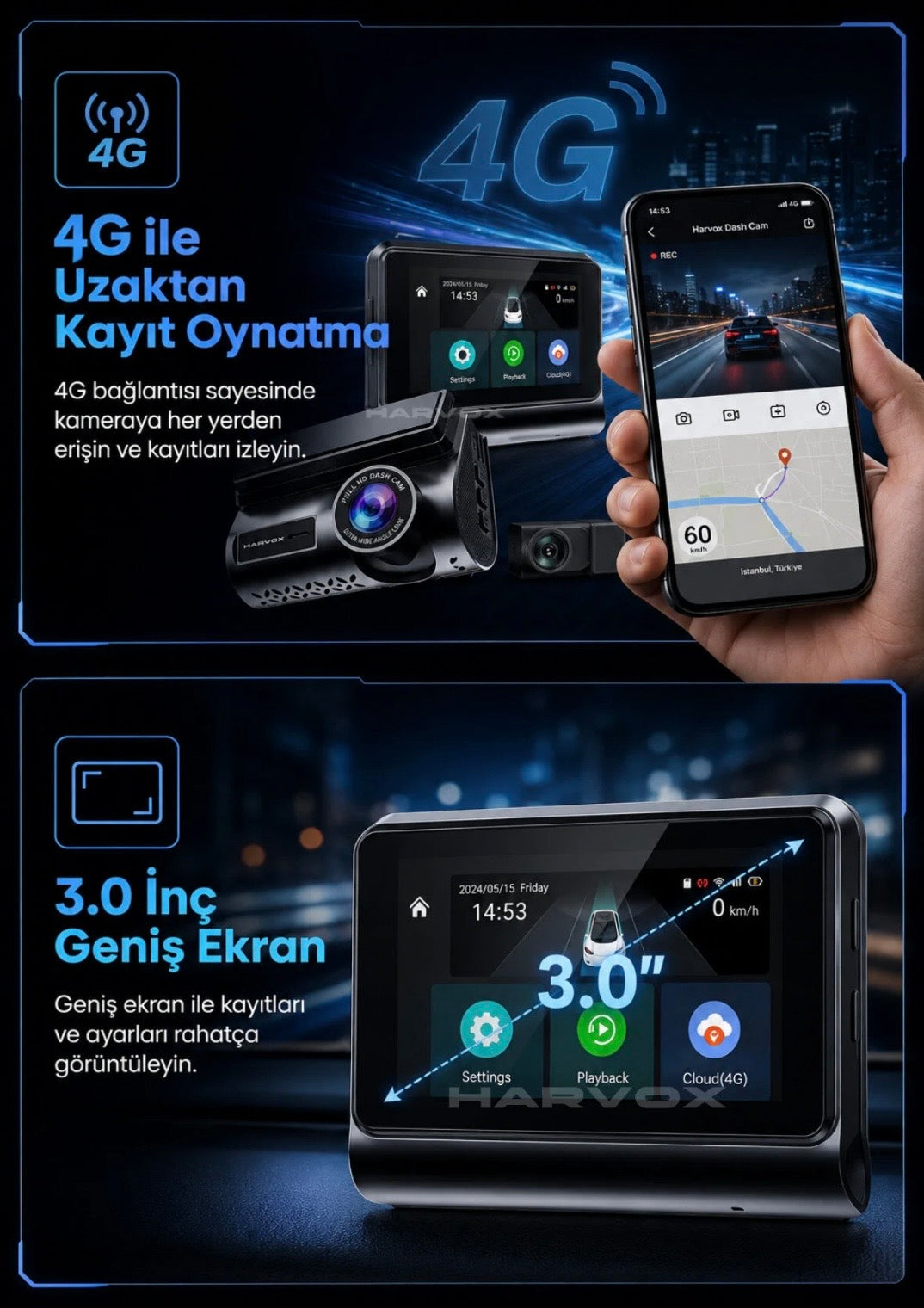 Harvox 2K Araç İçi Kamera