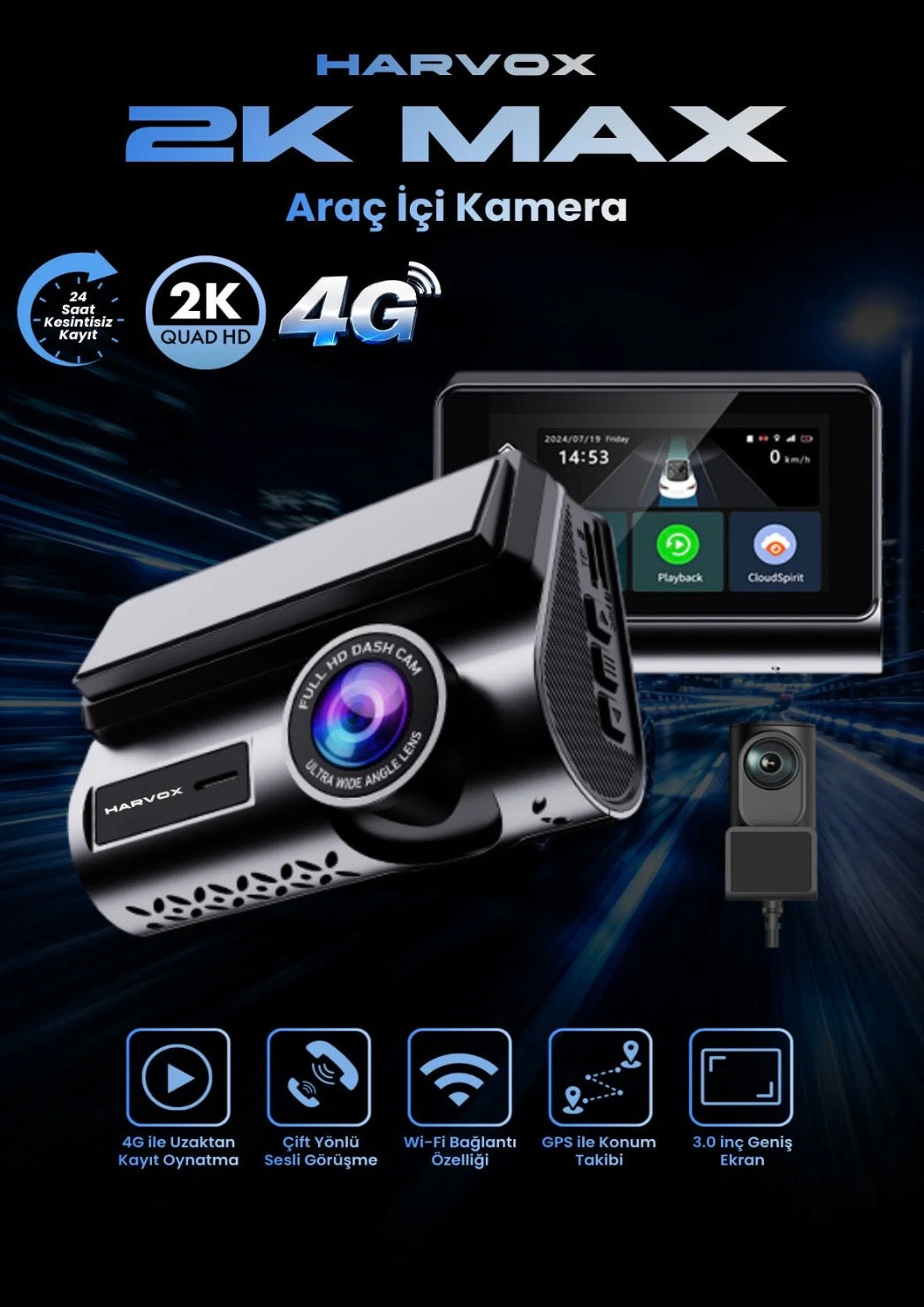 Harvox 2K Araç İçi Kamera