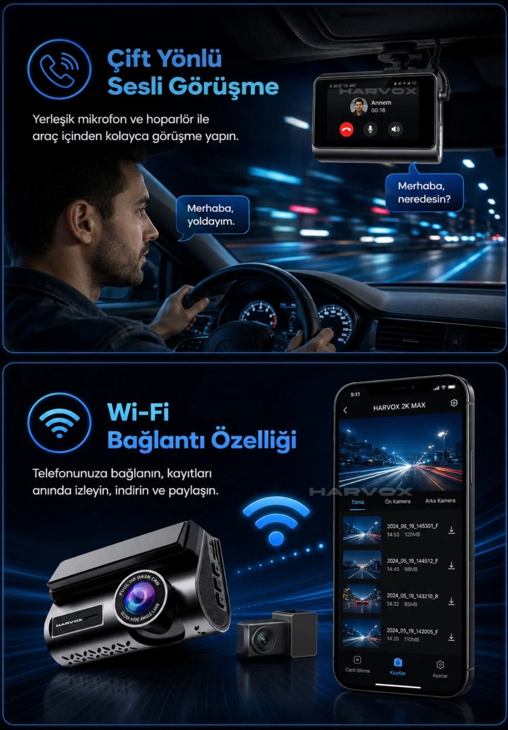 Harvox 2K Araç İçi Kamera