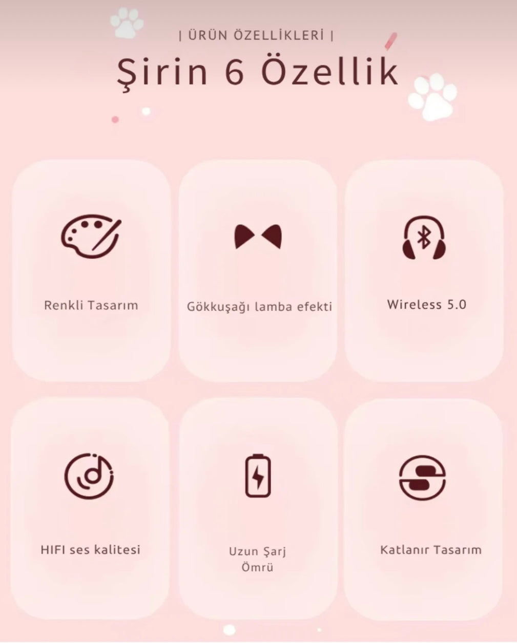 RGB Işıklı Kedi Kulaklı Bluetooth Kulaklık