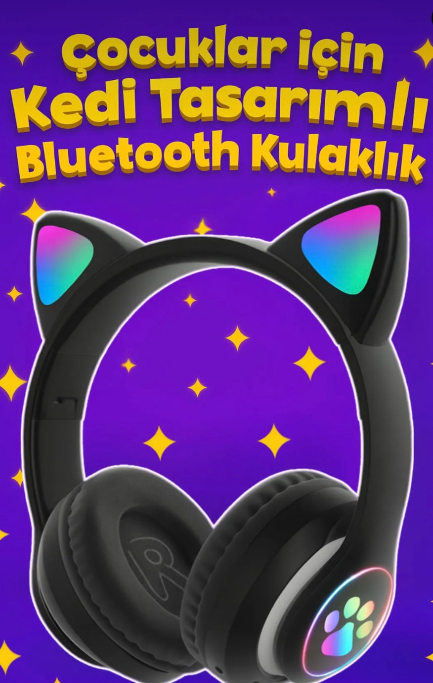 RGB Işıklı Kedi Kulaklı Bluetooth Kulaklık