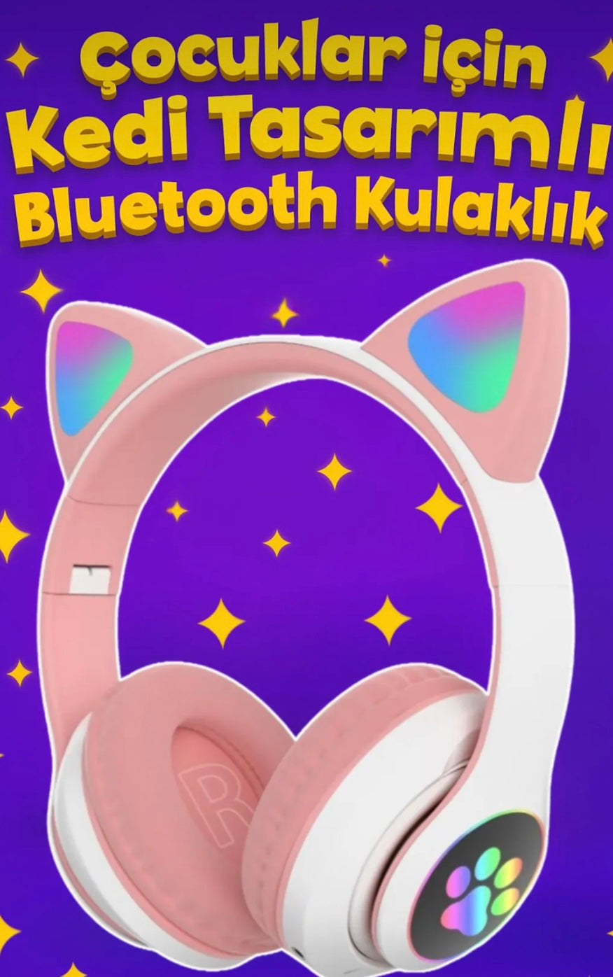 RGB Işıklı Kedi Kulaklı Bluetooth Kulaklık